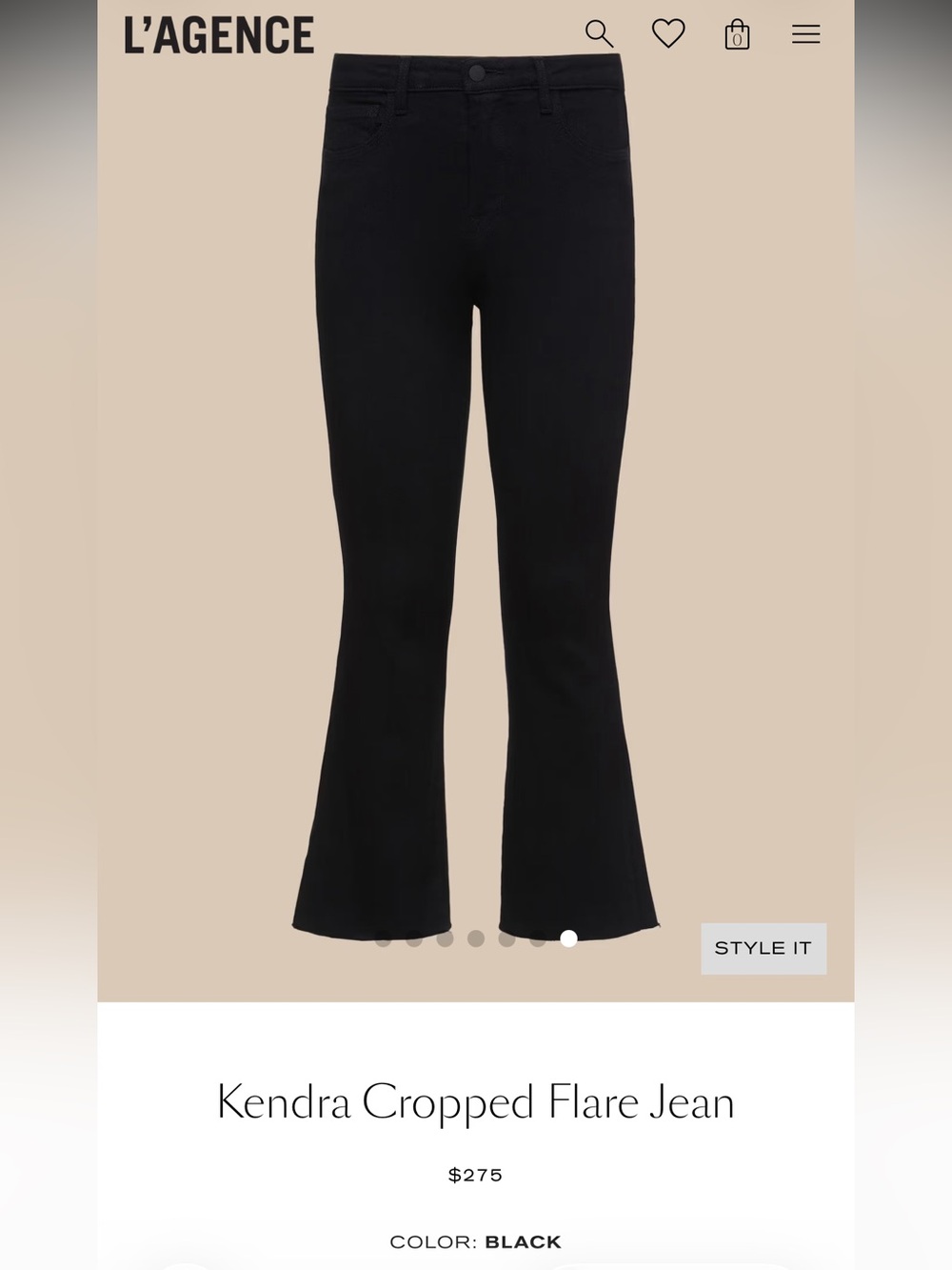L'AGENCE Black High-Rise Jeans